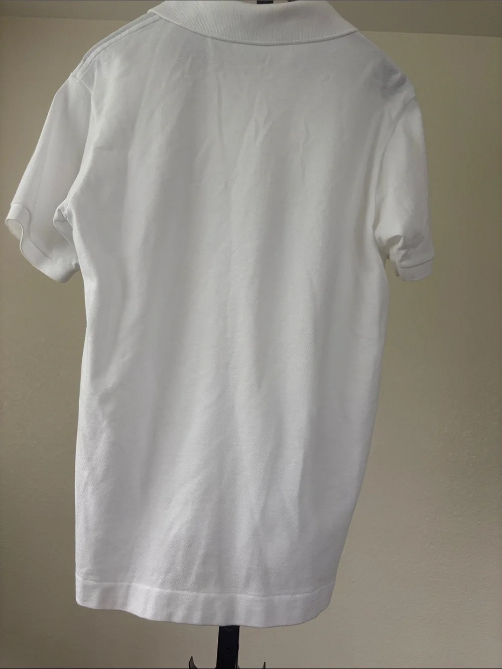 Lacoste White Cotton Piqué Polo with Green Crocodile Logo